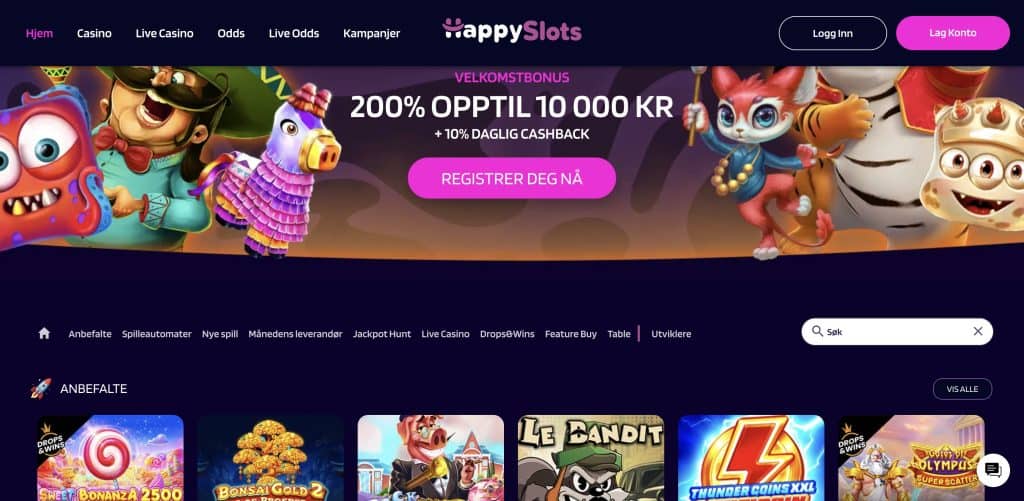 happyslots nettside